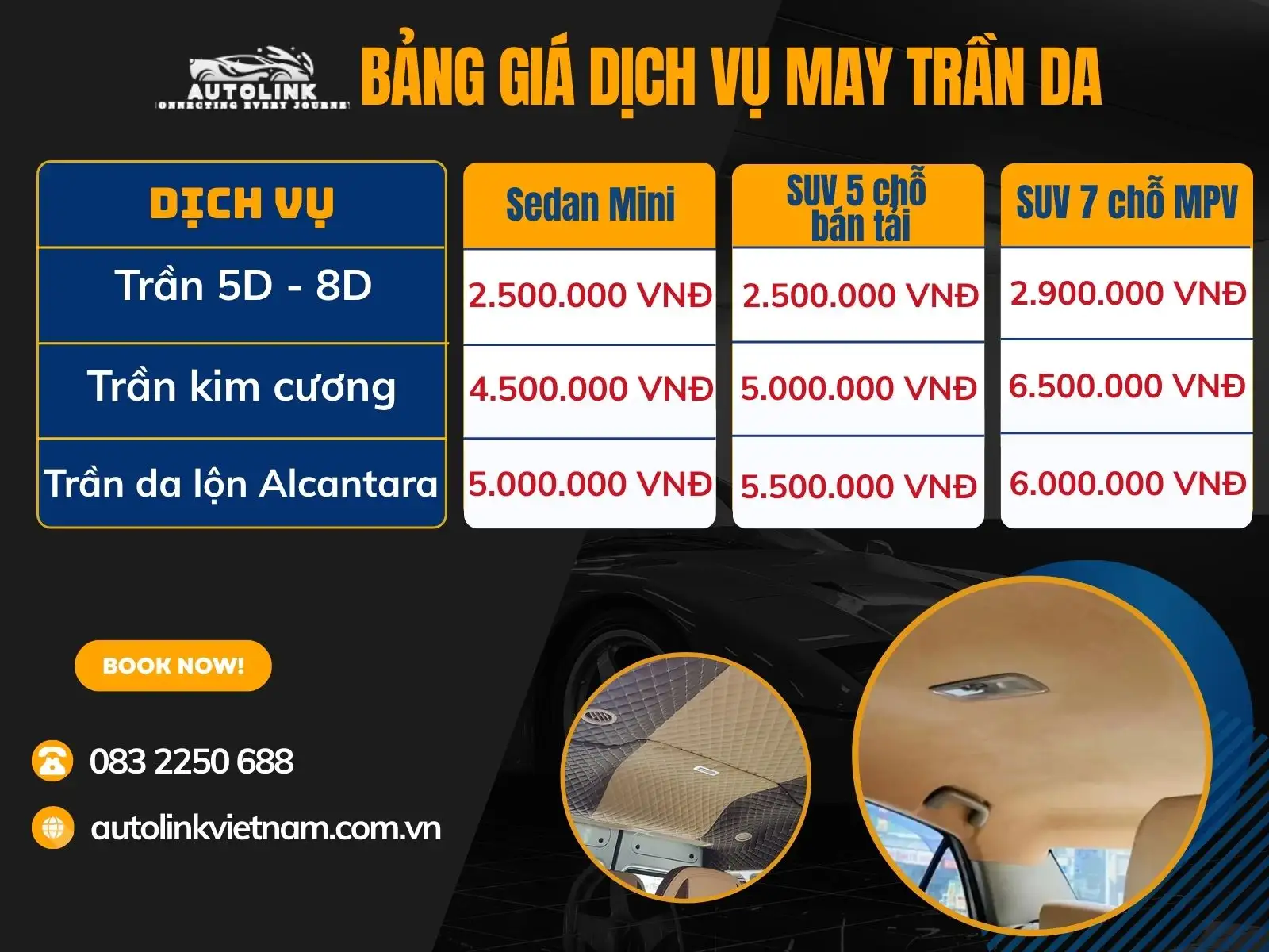 Bảng giá may trần da