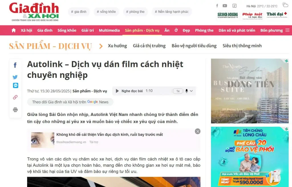 Báo gia đình và xã hội nói về Autolink