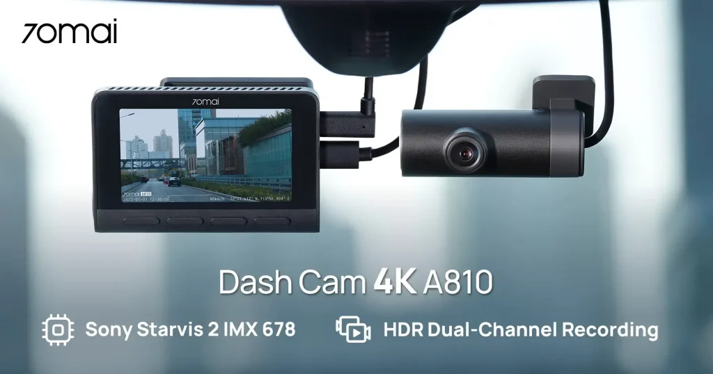 Ghi hình kép và góc nhìn rộng Camera hành trình 70mai A810