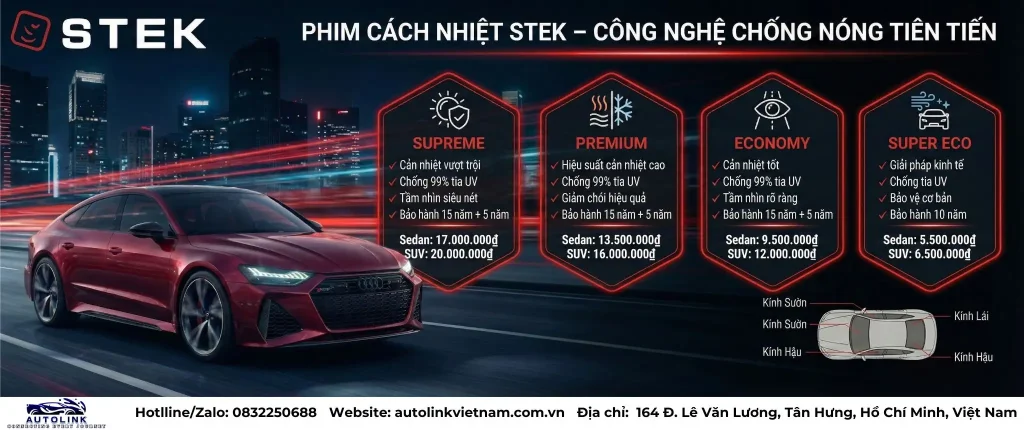 Bảng giá phim cách nhiệt Stek