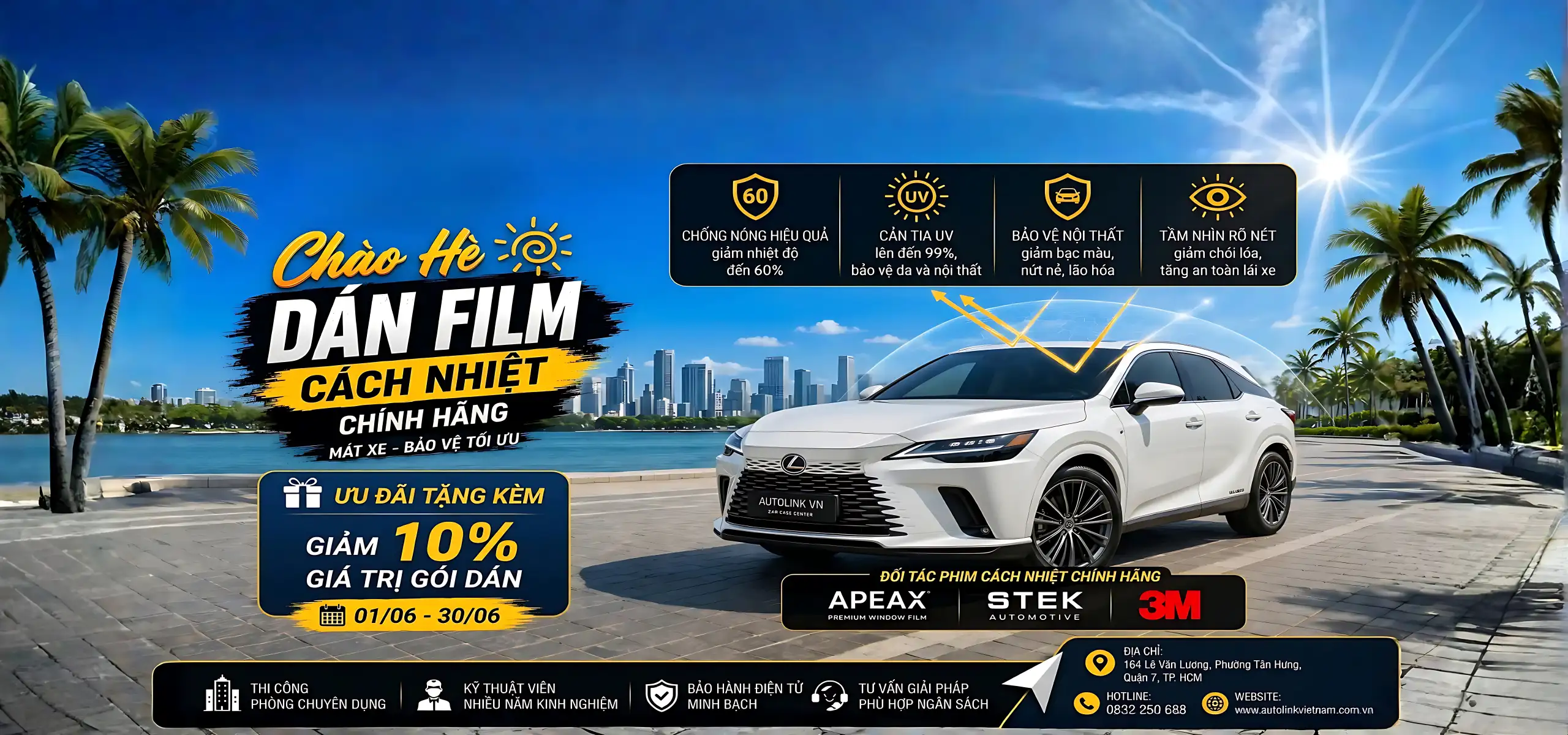 Khuyến mãi hè khi dán phim cách nhiệt tại Autolink