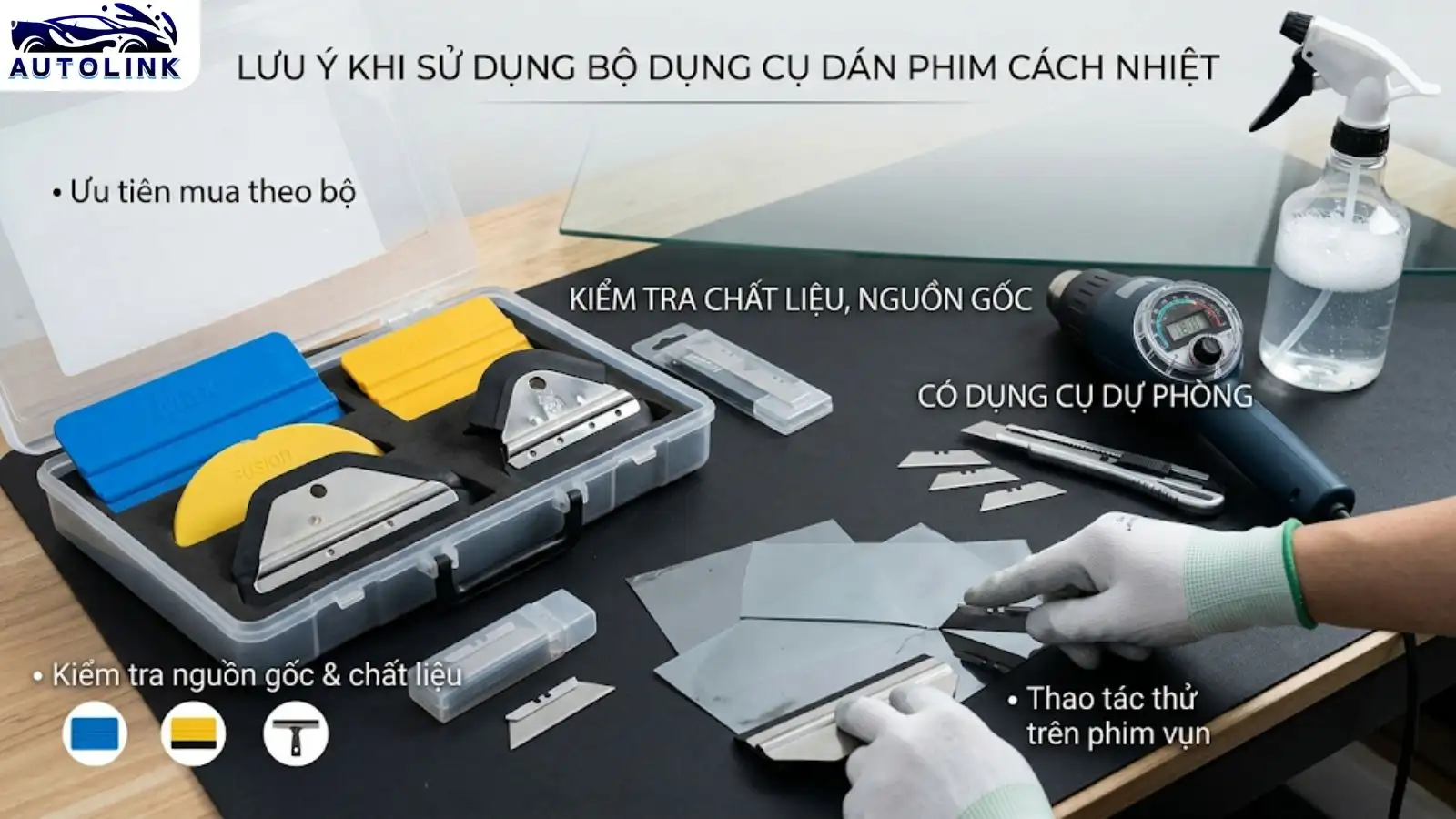 Những lưu ý khi mua và sử dụng bộ dụng cụ dán phim cách nhiệt
