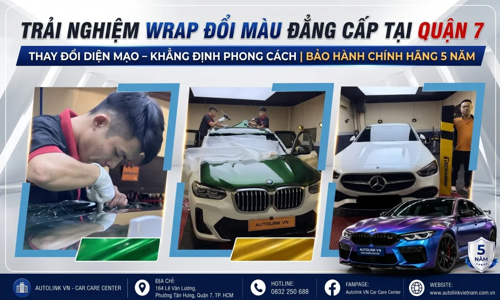 Dịch vụ dán wrap đổi màu ô tô tại quận 7