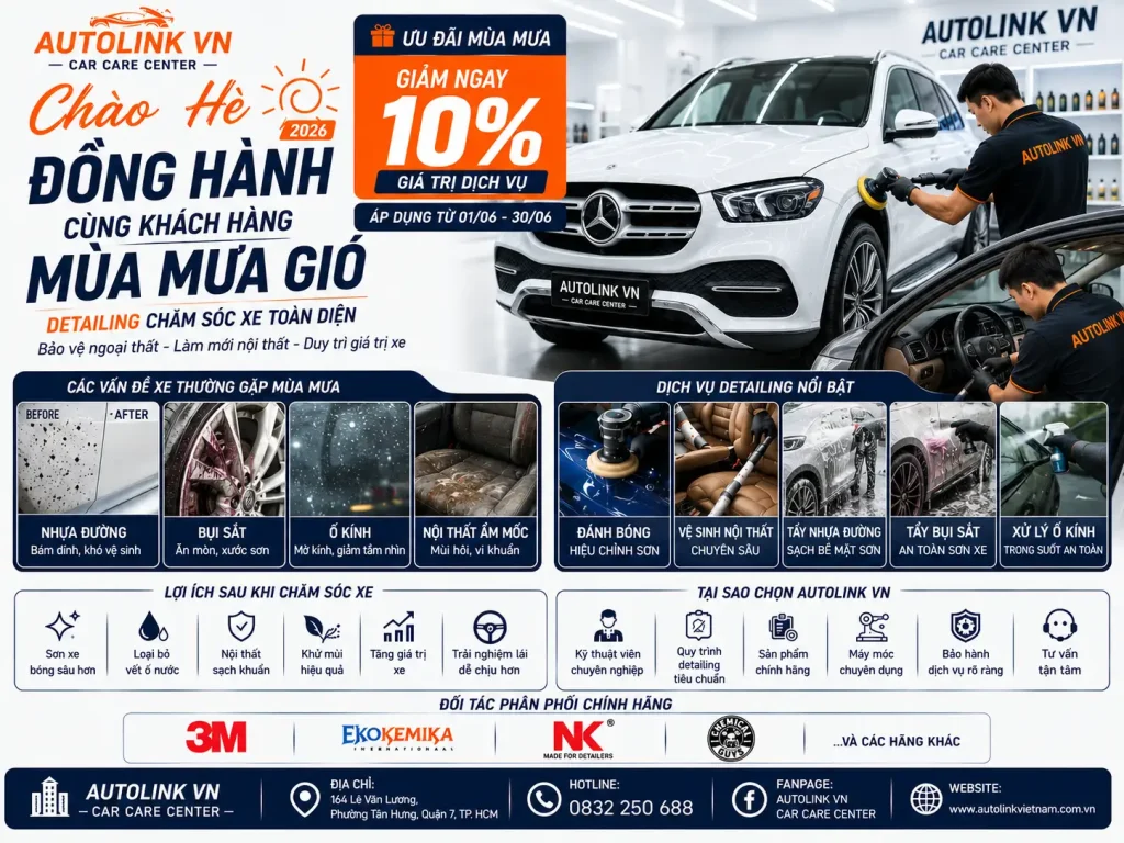Khuyến mãi hè khi sử dụng dịch vụ Detailing ô tô tại Autolink