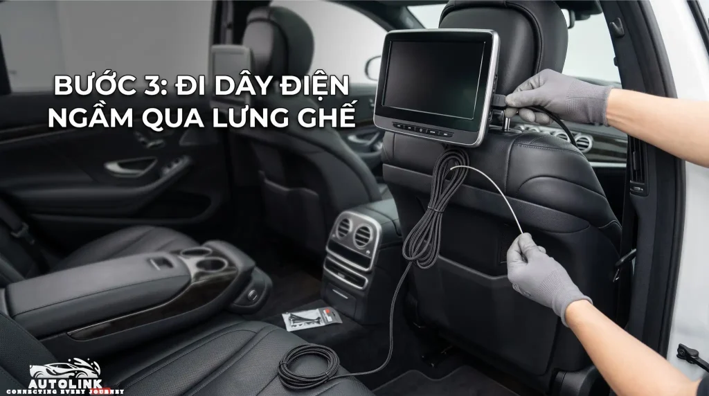 Bước 3 Đi dây điện ngầm qua lưng ghế Bước 3 Đi dây điện ngầm qua lưng ghế