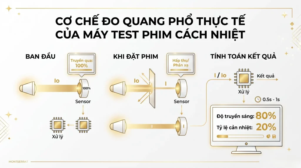 Cơ chế hoạt động của máy test phim cách nhiệt Cơ chế hoạt động của máy test phim cách nhiệt