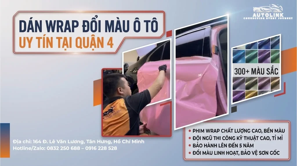 Dán wrap đổi màu ô tô uy tín tại quận 4