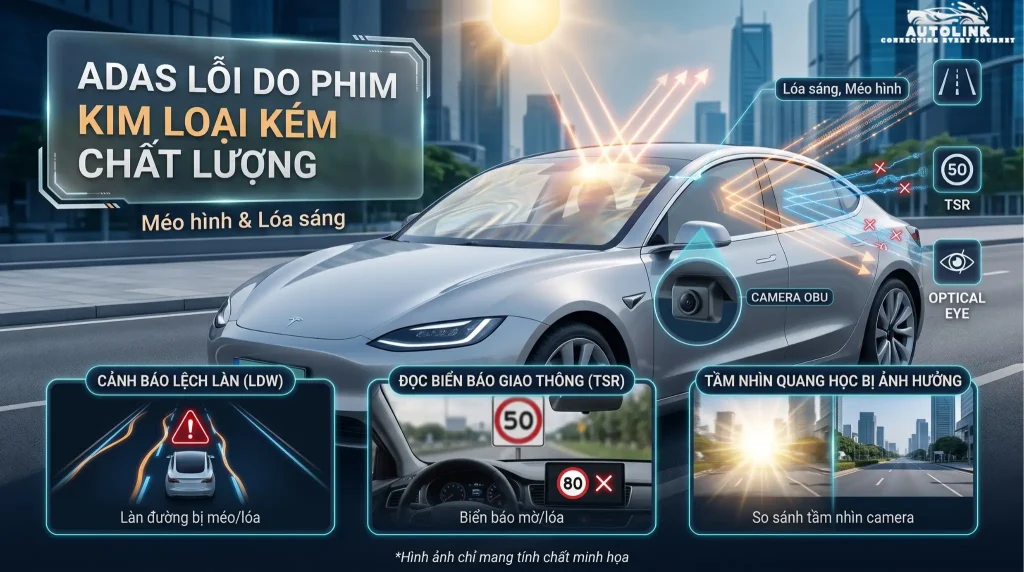 Lỗi ADAS do phim cách nhiệt kém chất lượng