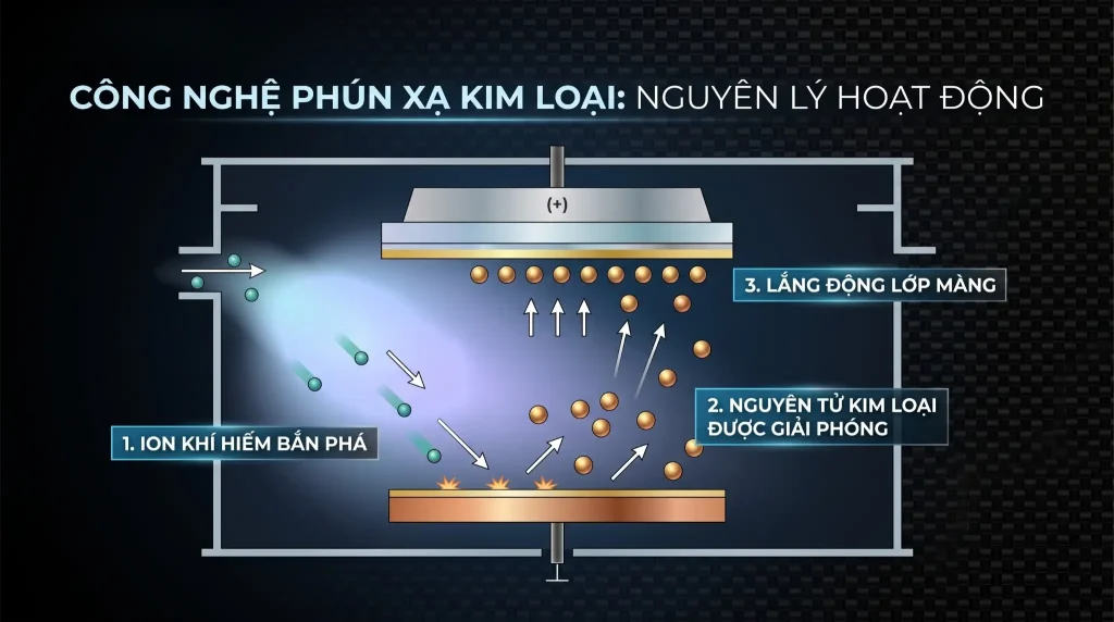 Nguyên lý hoạt động của phim phún xạ kim loại
