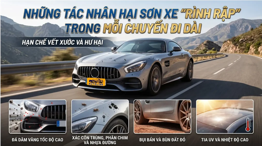 Những tác nhân hại sơn xe trong mỗi chuyến đi đường dài Những tác nhân hại sơn xe trong mỗi chuyến đi đường dài