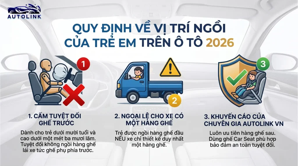 Quy định về vị trí ngồi của trẻ em