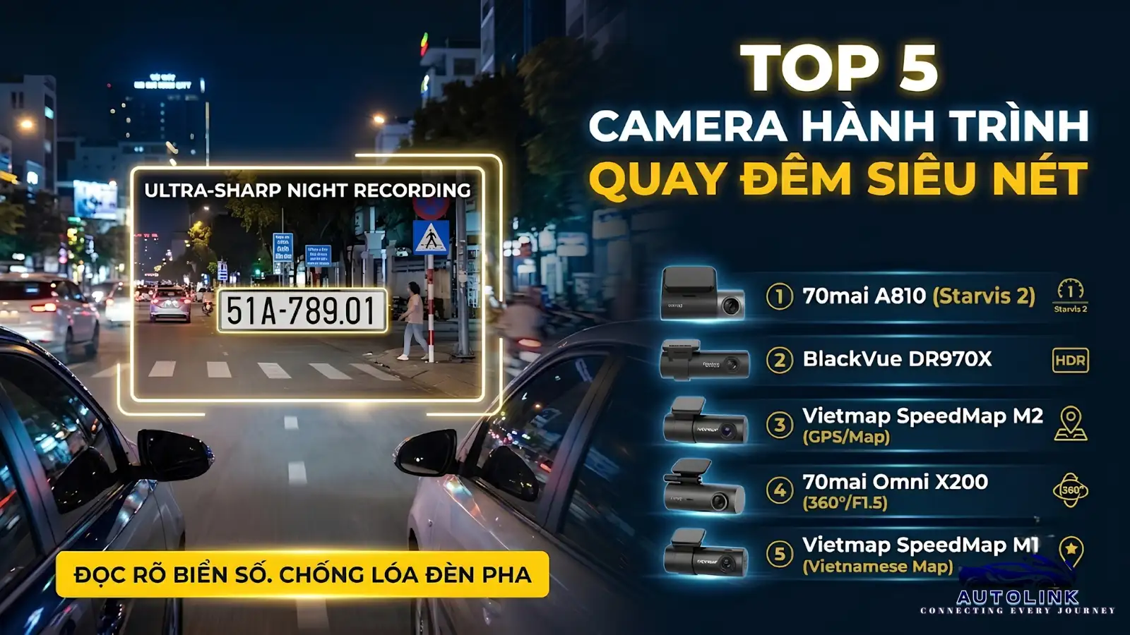 Top camera hành trình quay nét ban đêm