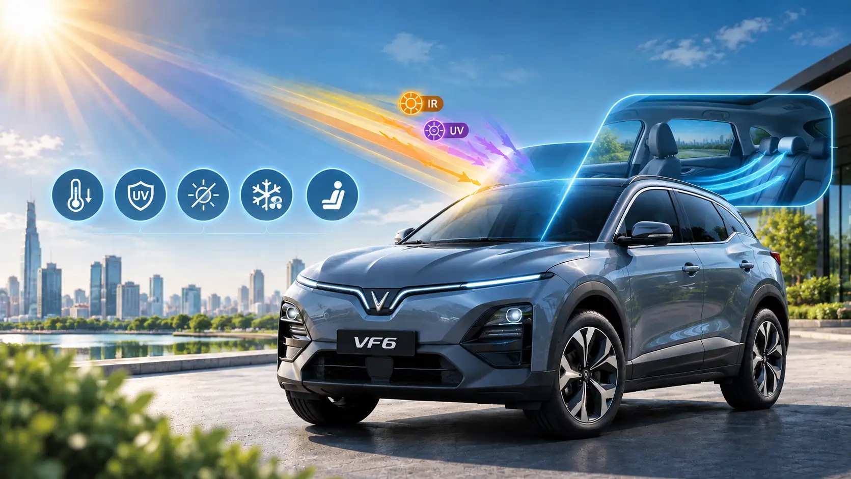 Lý do nên dán phim cách nhiệt cho xe vinfast vf6 Lý do nên dán phim cách nhiệt cho xe vinfast vf6