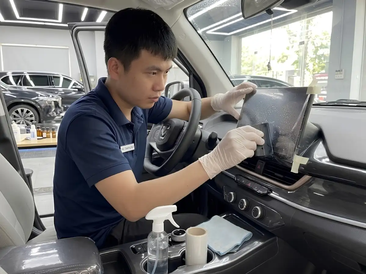 Quy trình dán PPF nội thất VF3 Quy trình dán PPF nội thất VF3