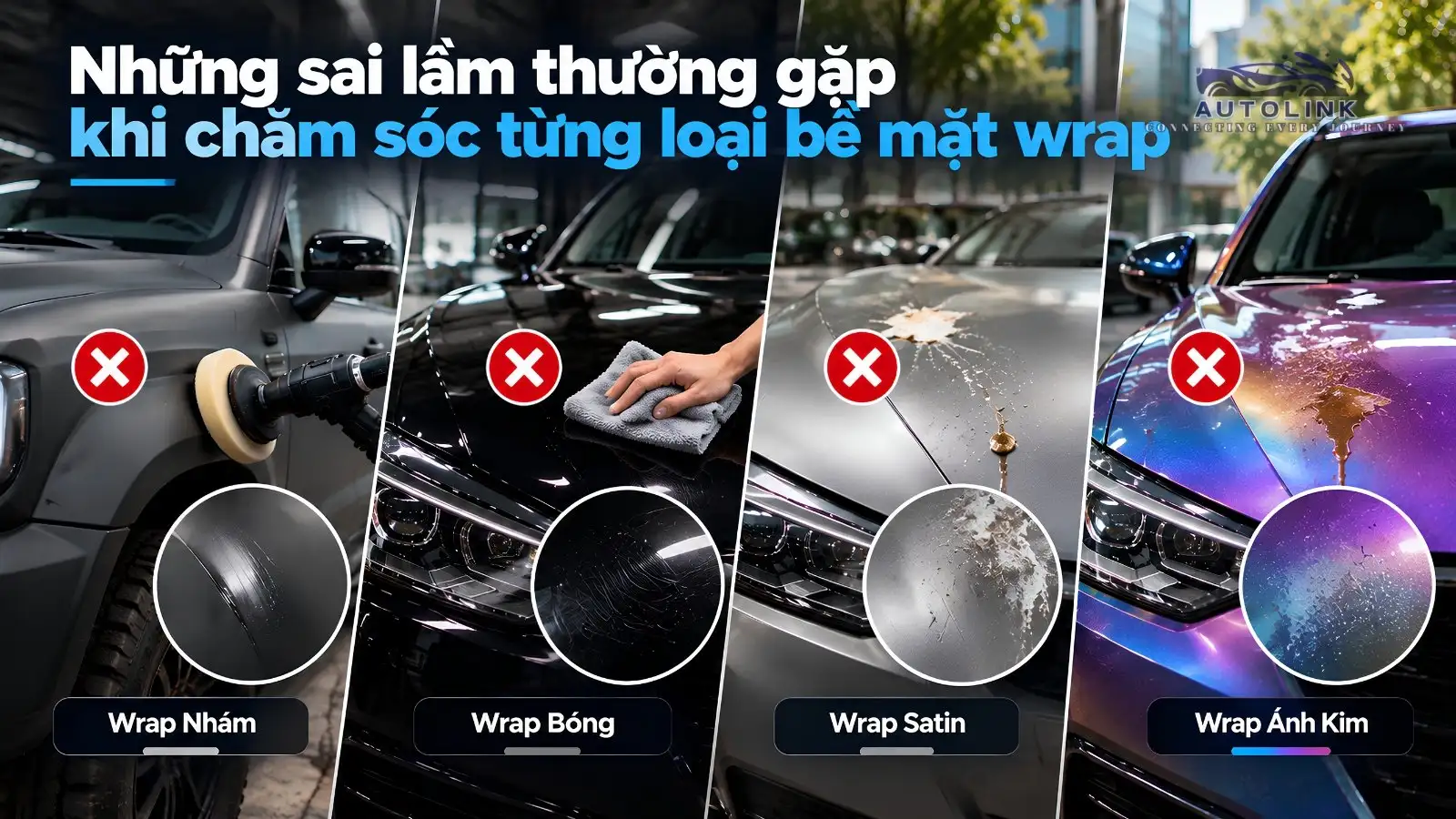 Những sai lầm thường gặp khi chăm sóc bề mặt wrap Những sai lầm thường gặp khi chăm sóc bề mặt wrap